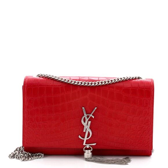 Saint Laurent Classic Monogram Tassel Crossbody Bag Crocodile